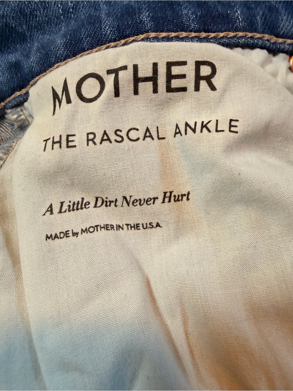 MOTHER The Rascal Ankle Jeans 27 Straight Crop Blue Denim - Picture 7 of 9